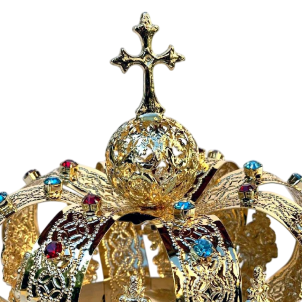 Corona Reale Filigrana Piena in Ottone Finitura Dorata