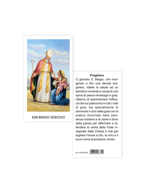 Immagine San Biagio Vescovo 6x10,5 cm 100 Pezzi