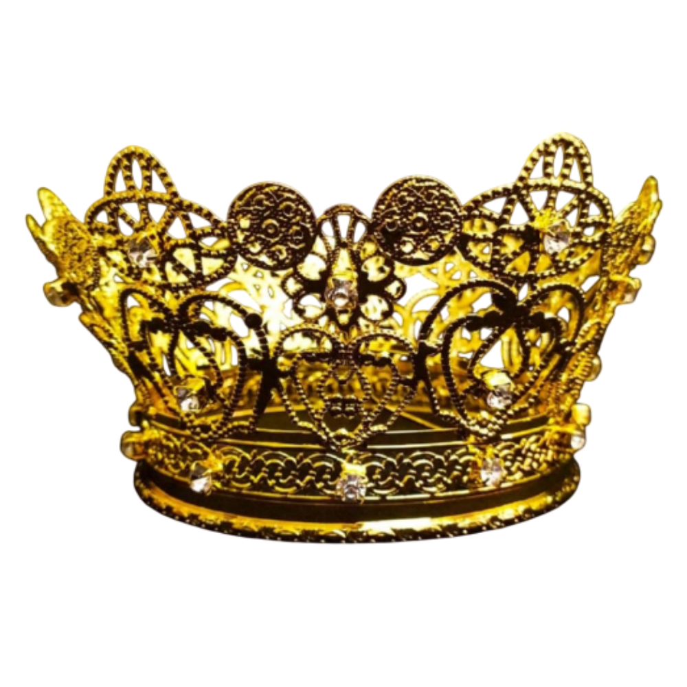 Corona Aperta con Strass in Ottone Finitura Dorata