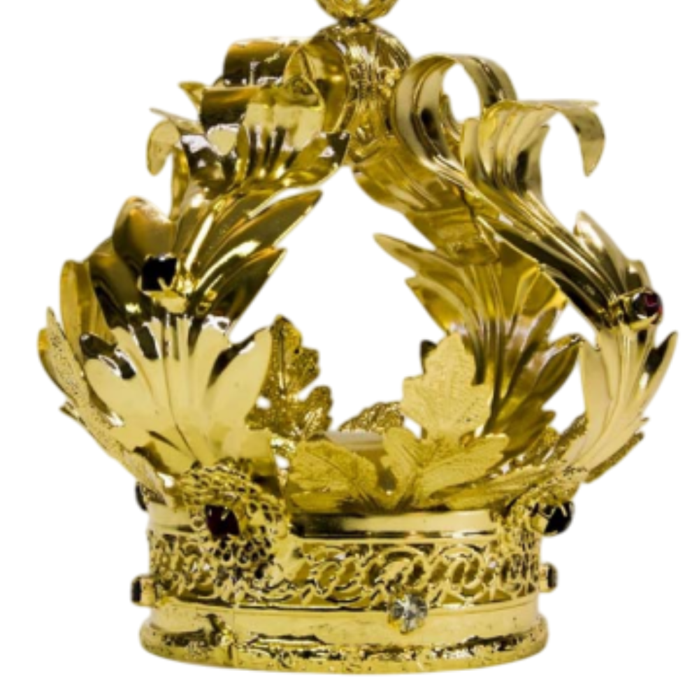 Corona Filigrana con Foglie in Ottone Finitura Dorata