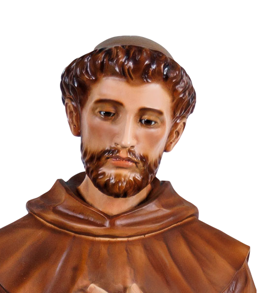 Statua San Francesco d'Assisi con Lupo 80 cm in Resina