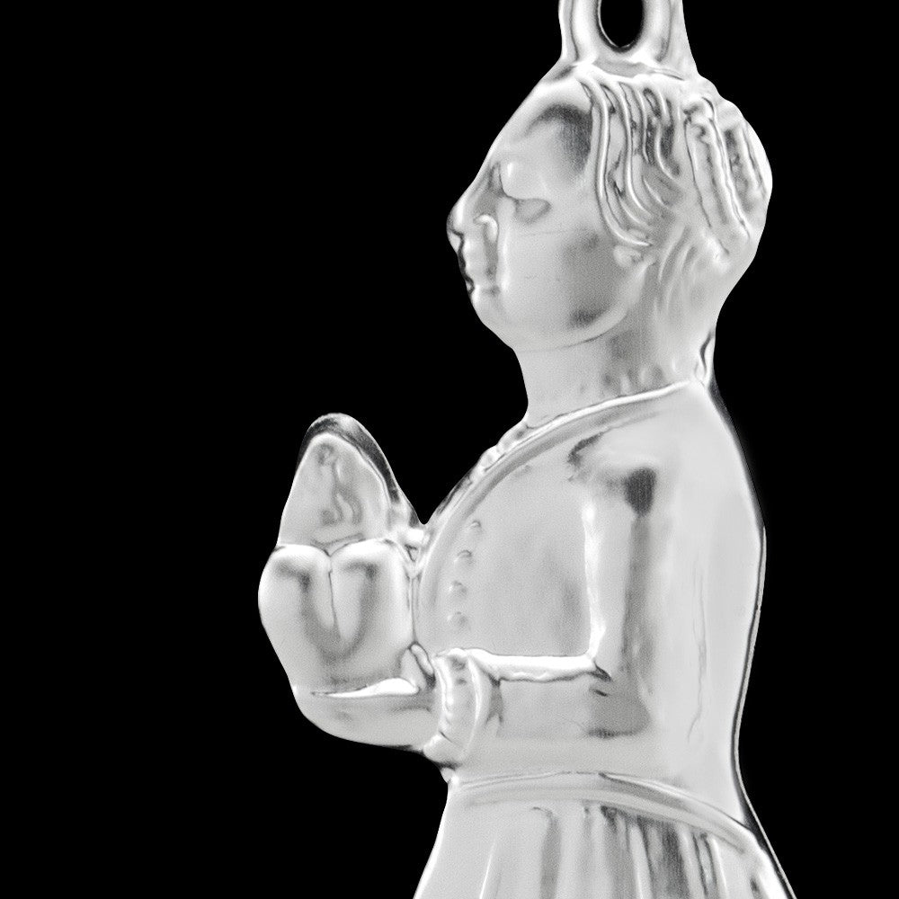 Ex Voto in Metallo per Grazia Ricevuta Bambina in Ginocchio 12 Centimetri