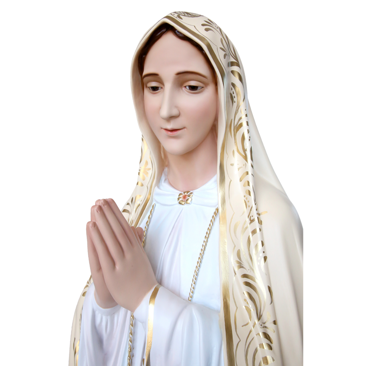 Statua Madonna Fatima Decoro Ricco 160 cm in Vetroresina