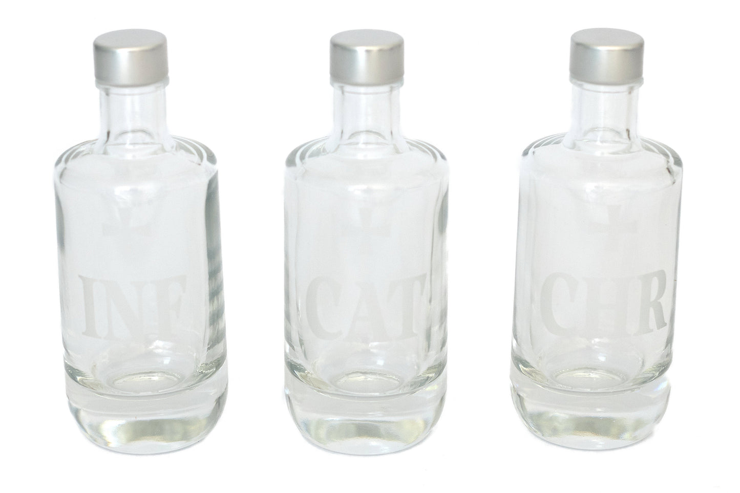 Tris di Bottigliette per Olio Santo in Cristallo