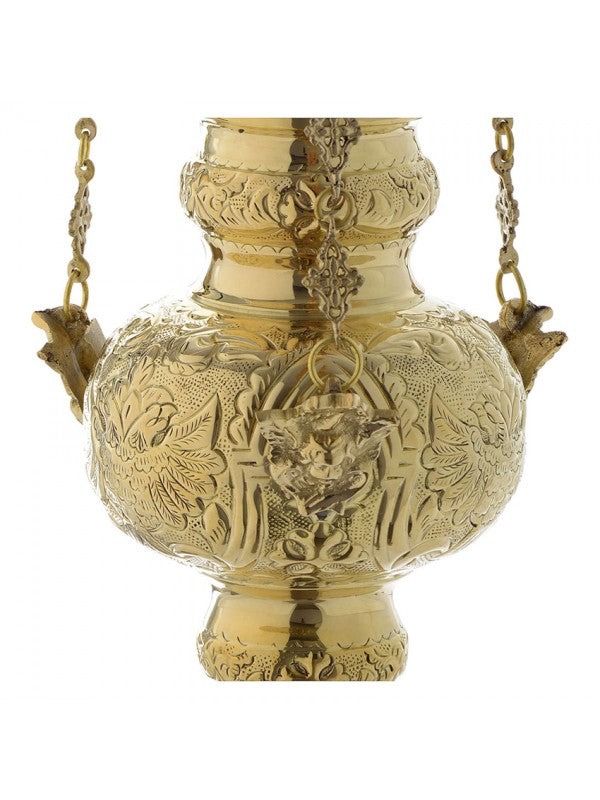 Lampada a Sospensione per Liturgia in Ottone Dorato
