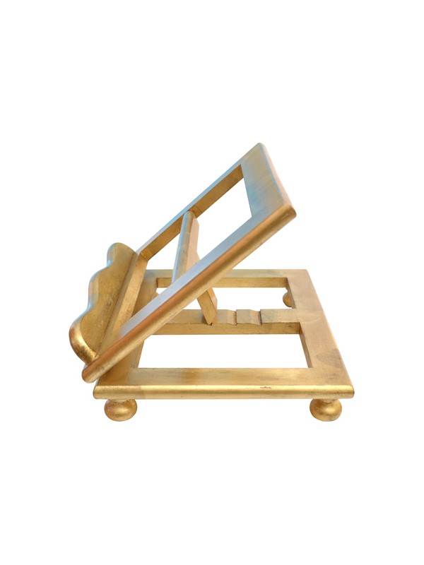 Leggio da Tavolo in Legno Decorato Foglia Oro 25x30 Centimetri
