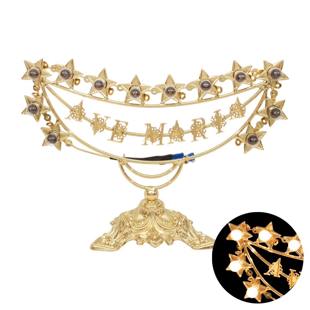 Lumiera Luminosa "Ave Maria" in Ottone 15 x 25 Centimetri