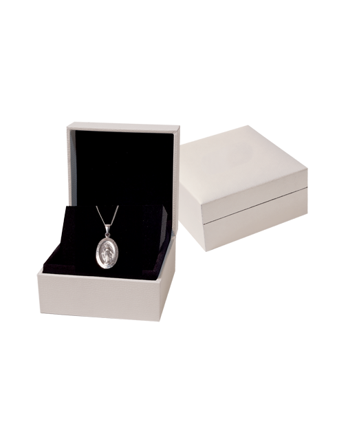 Collana Medaglia Madonna Miracolosa in Argento con Astuccio