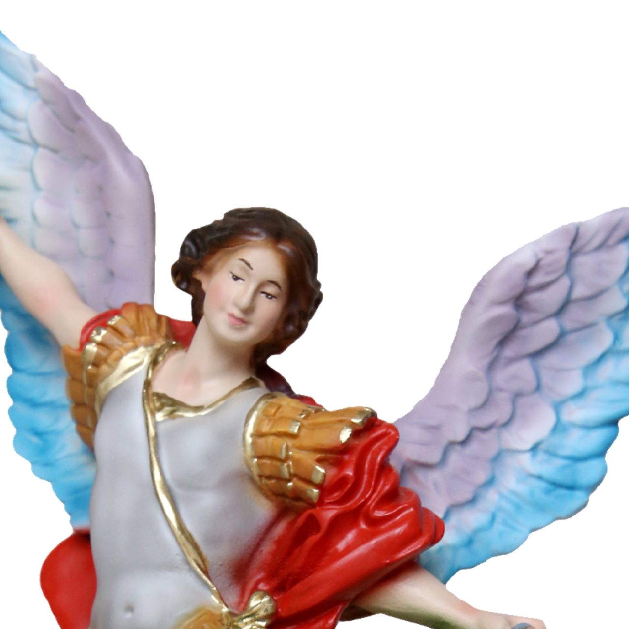 Statua San Michele Arcangelo 20 cm Ali Aperte 28 cm in Resina Piena