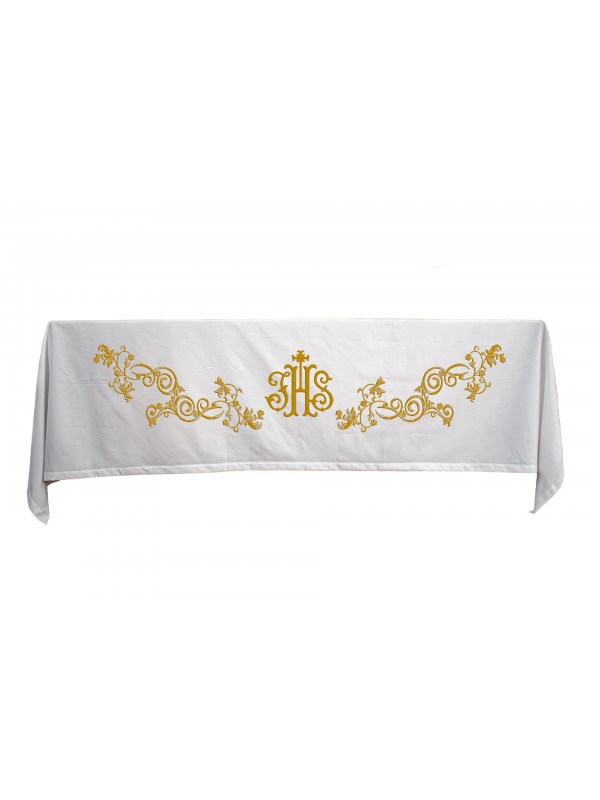 Tovaglia per Altare 160 x 300 Centimetri Ricamo IHS