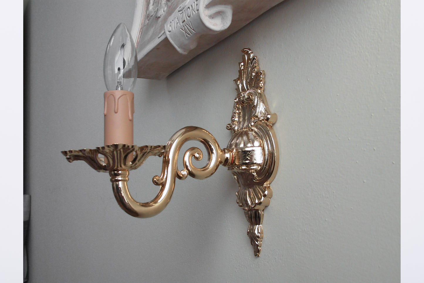 Applique Via Crucis in Ottone Altezza 22 Centimetri