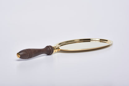 Vassoio con Manico in Ottone Dorato