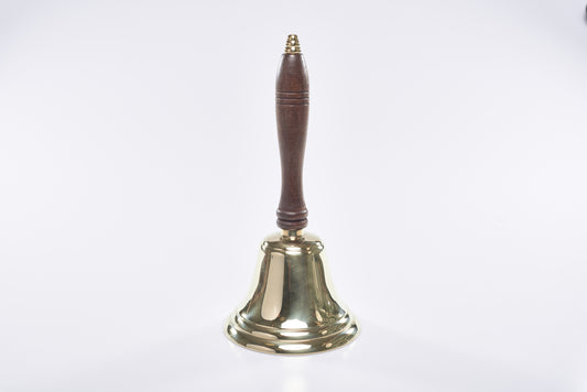 Campanello Classico in Ottone con Manico in Legno Altezza 25 Centimetri
