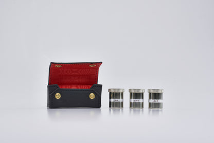 Set Tre Vasetti in Metallo con Custodia