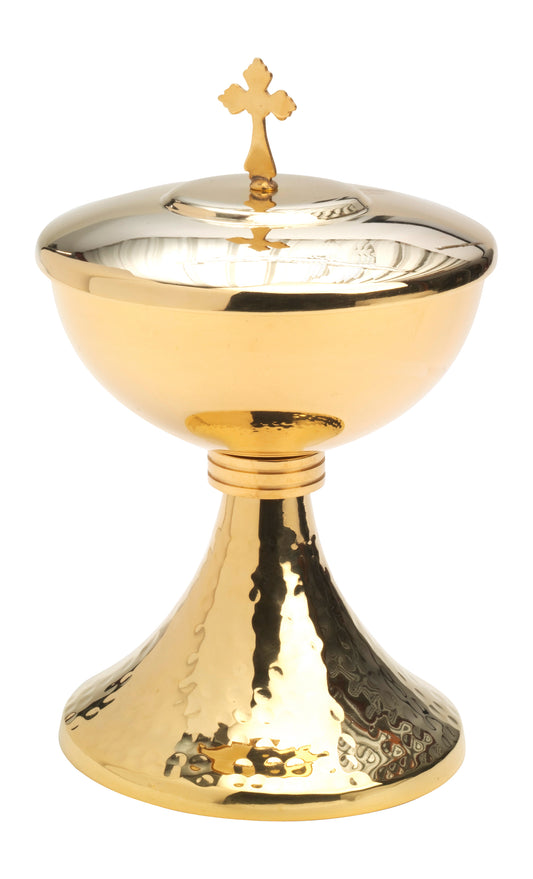 Pisside in Ottone Dorato Altezza 19,5 cm