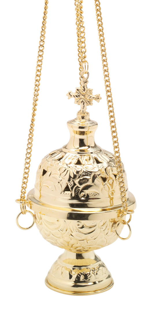 Turibolo in Ottone Dorato Lucido Altezza 18 cm