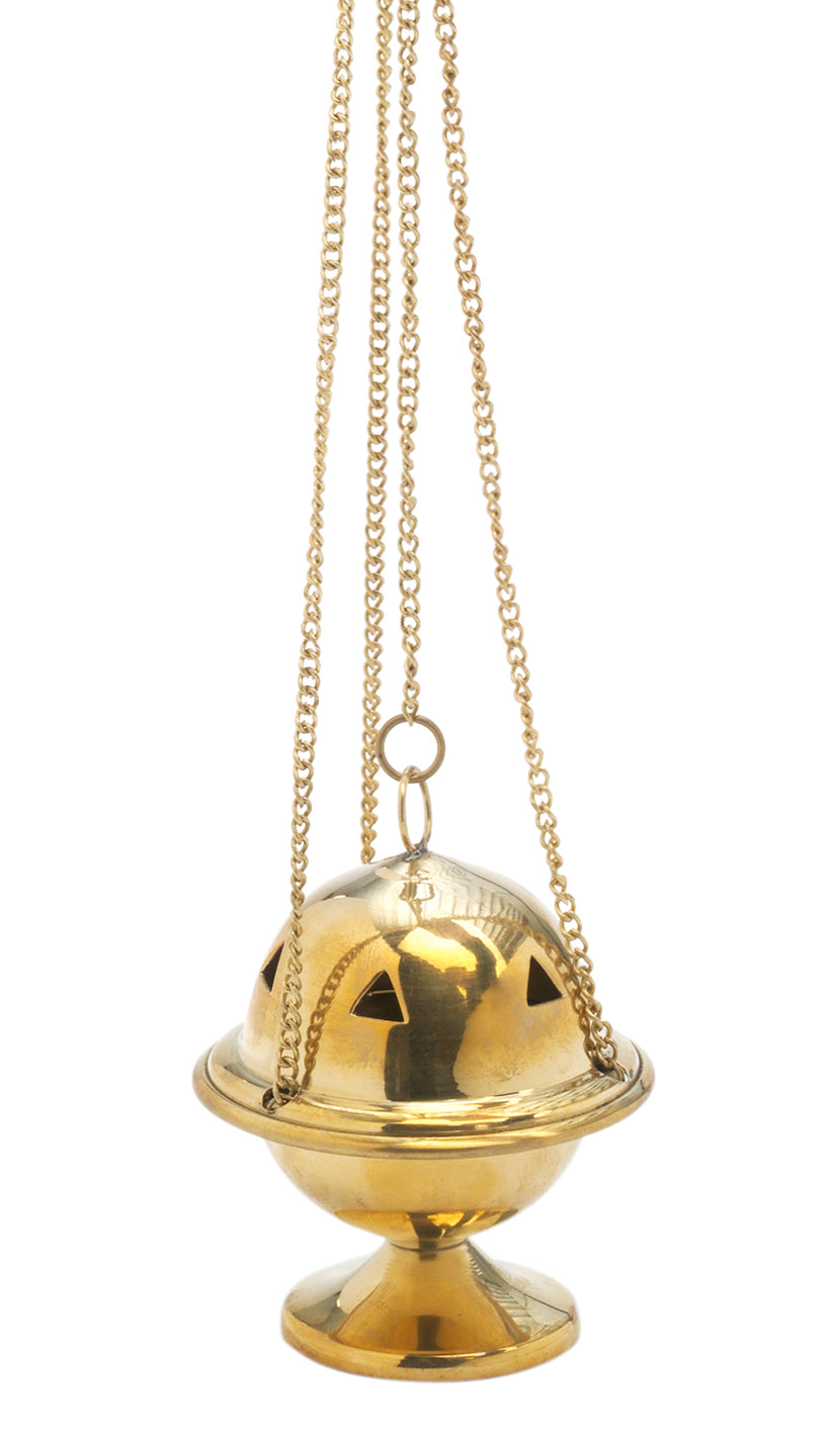 Turibolo in Ottone Dorato Lucido Altezza 10 cm