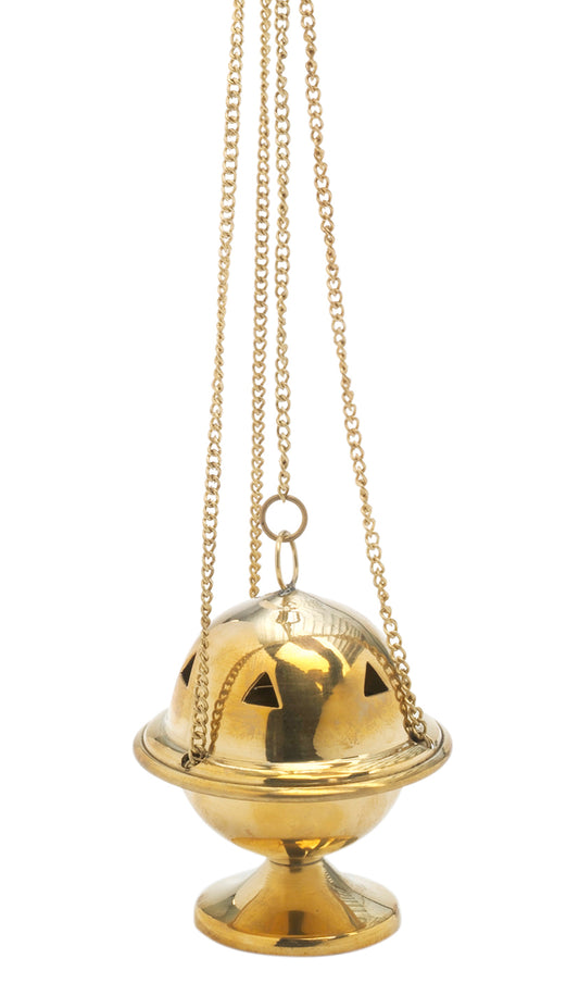 Turibolo in Ottone Dorato Lucido Altezza 10 cm