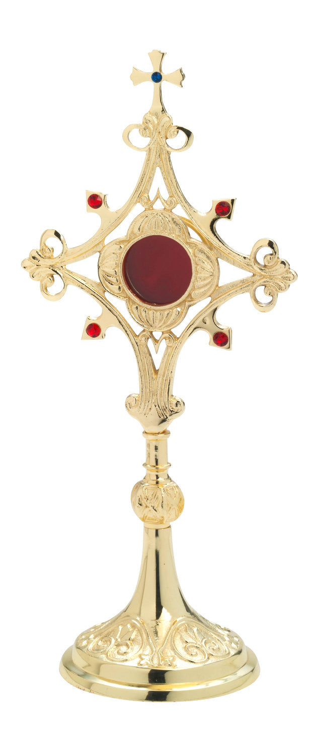 Reliquiario Dorato con Pietre da Appoggio Altezza 30 cm