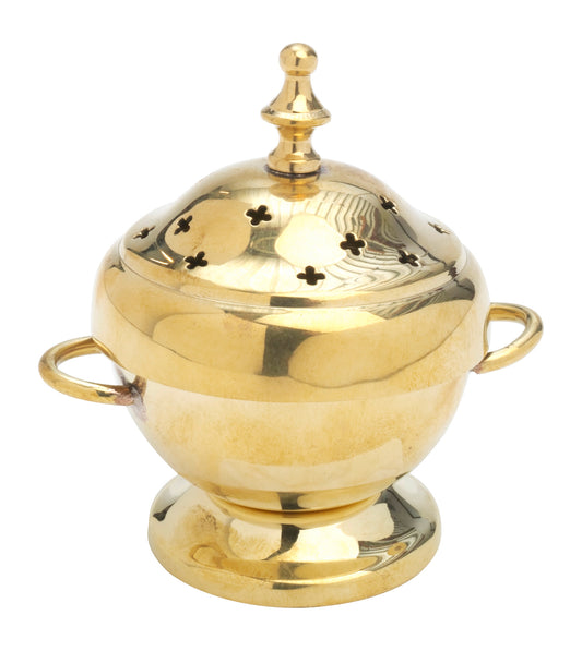 Brucia Incenso in Ottone Dorato Altezza 11 cm