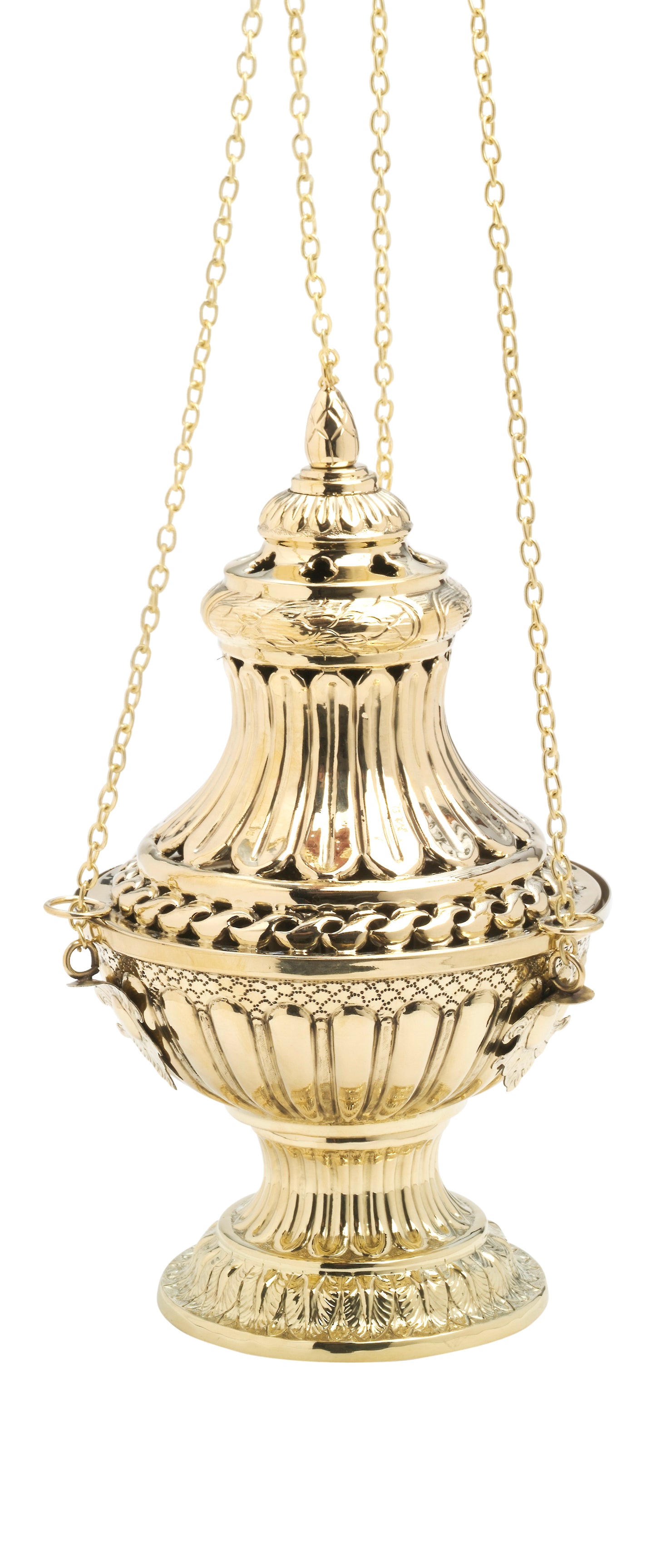 Turibolo in Ottone Dorato Lucido Altezza 30 cm