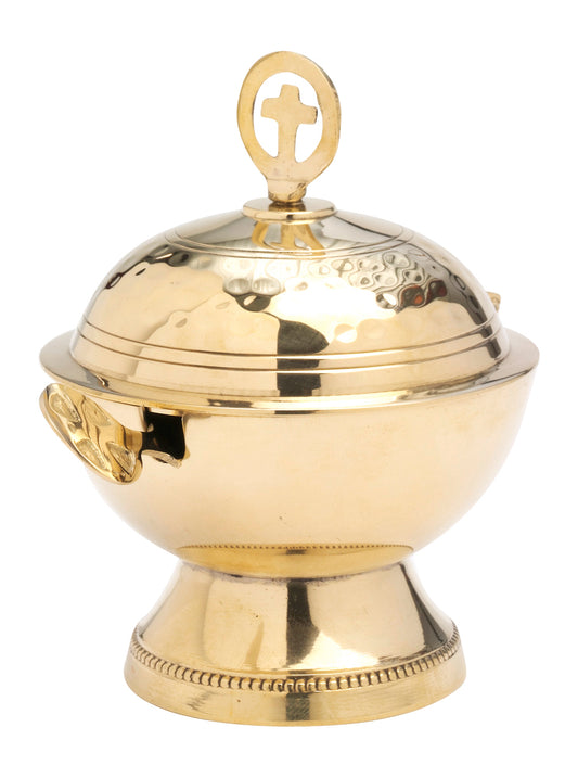 Navetta Classica con Croce in Ottone Dorato Altezza 12 cm