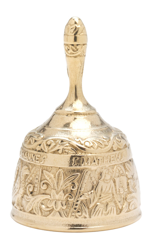 Campanello Liturgico in Ottone Evangelista Mini Dorato Altezza 12,5 cm