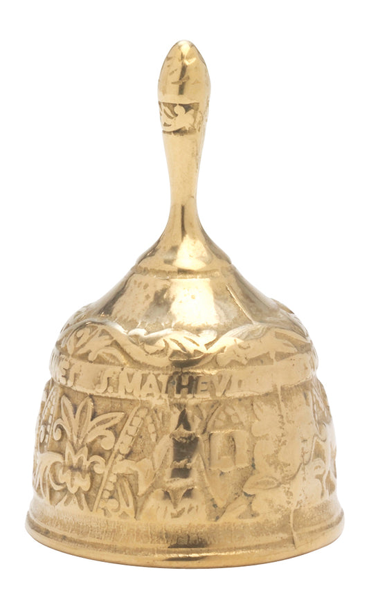 Campanello Liturgico in Ottone Evangelista Mini Dorato Altezza 10 cm