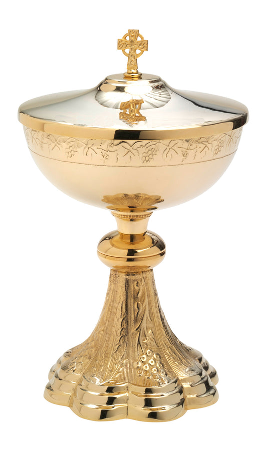 Pisside in Ottone Dorato Altezza 24 cm