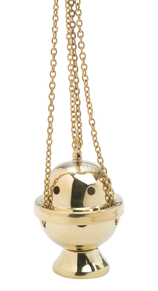 Turibolo in Ottone Dorato Lucido Altezza 10 cm