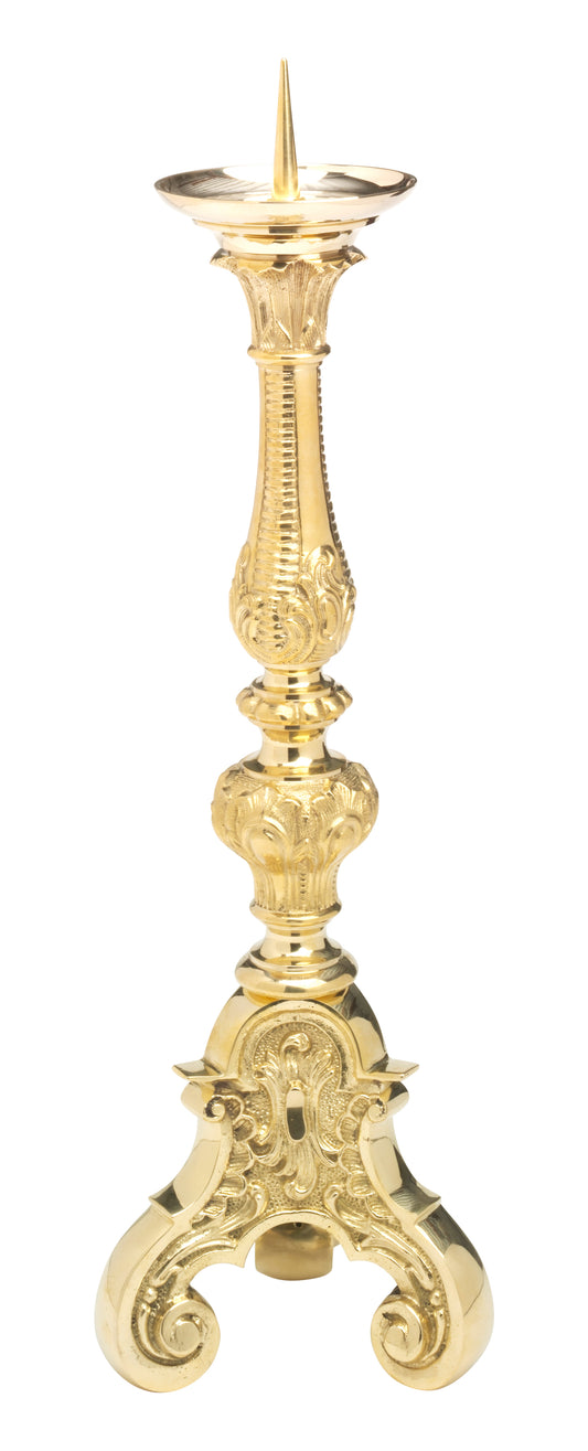 Candeliere da Altare in Ottone Dorato Altezza 55 cm