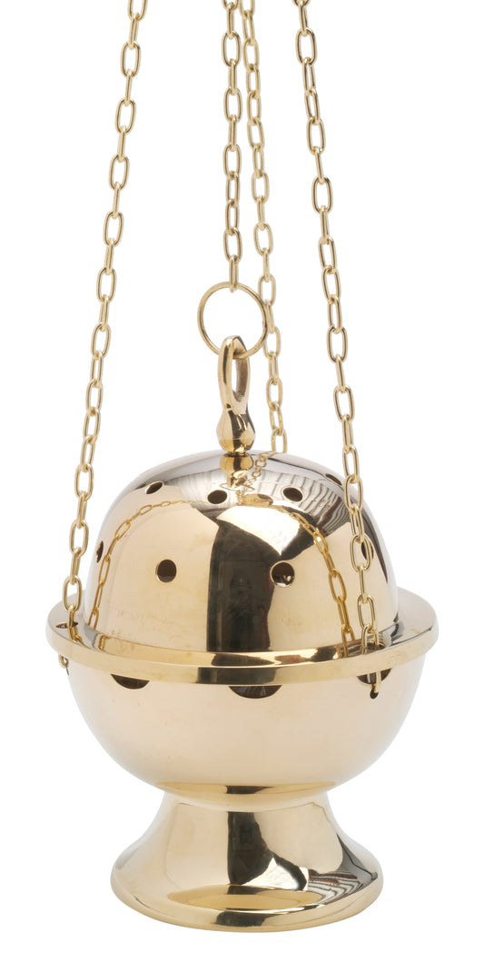 Turibolo in Ottone Dorato Lucido Altezza 23 cm