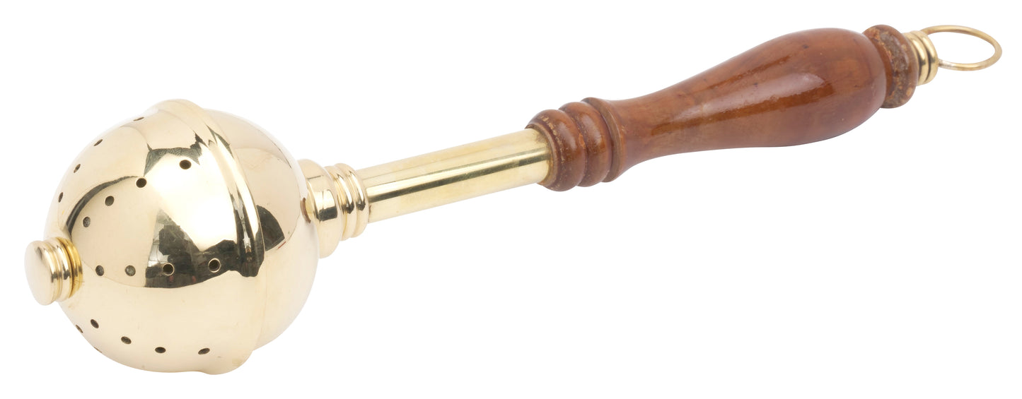 Aspersorio da Secchiello in Ottone e Legno 29 cm