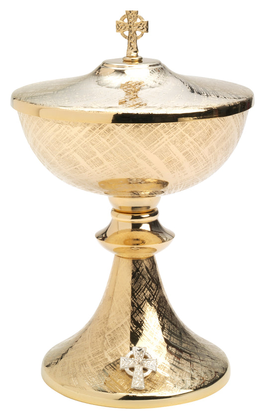 Pisside in Ottone Dorato Altezza 23 cm