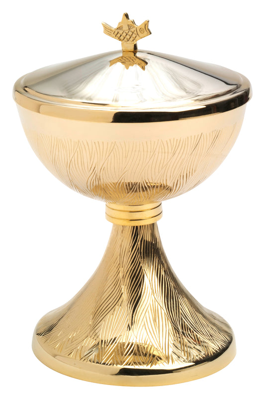 Pisside in Ottone Dorato Altezza 17 cm