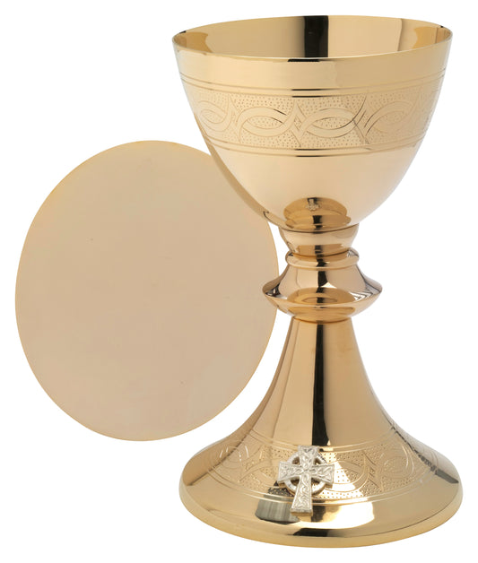 Calice in Ottone Dorato Altezza 20 cm