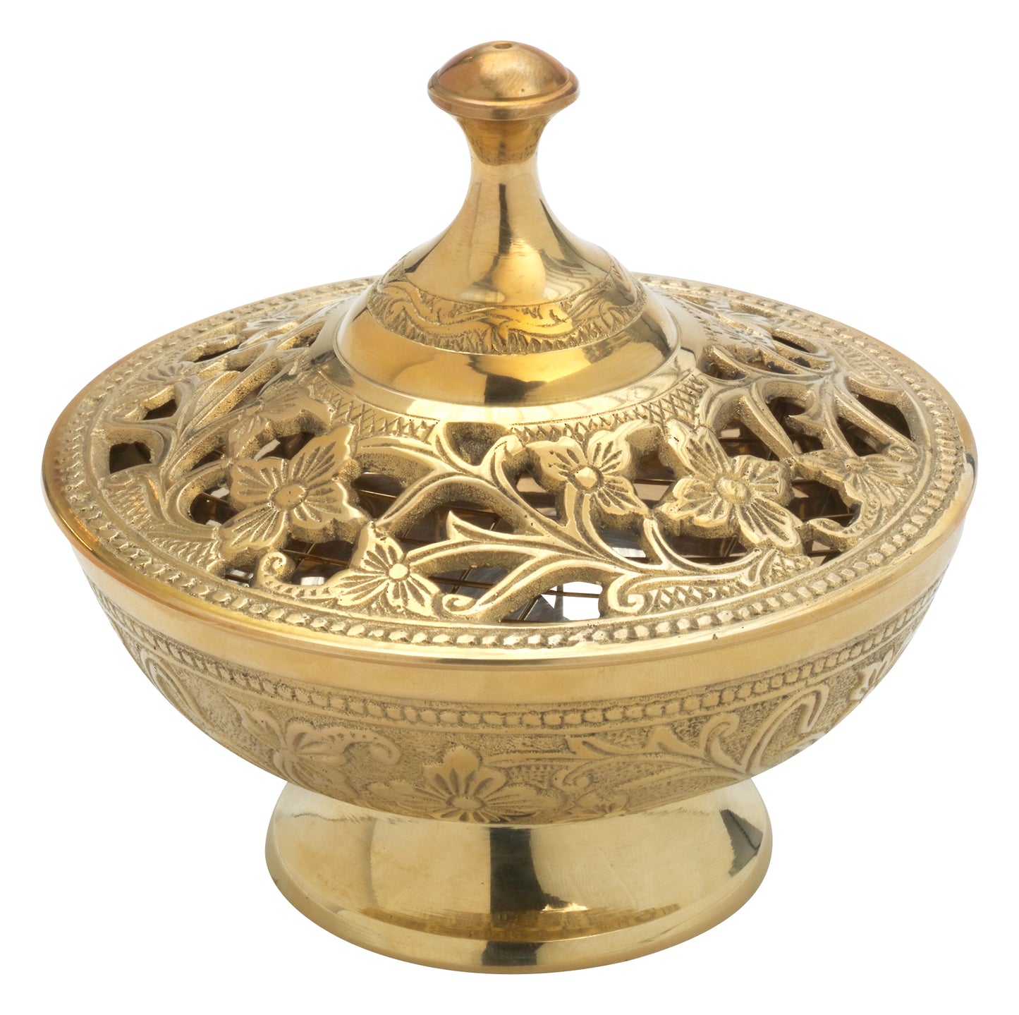 Brucia Incenso in Ottone Dorato Altezza 13 cm