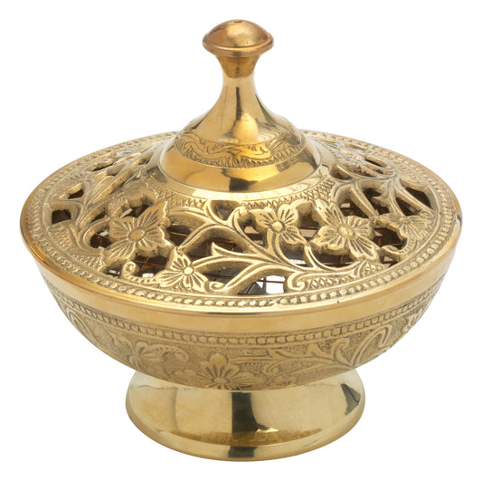 Brucia Incenso in Ottone Dorato Altezza 13 cm
