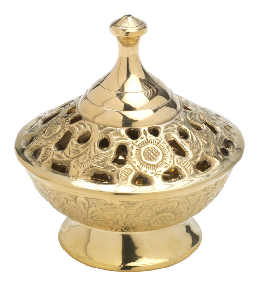 Brucia Incenso in Ottone Dorato Altezza 11 cm