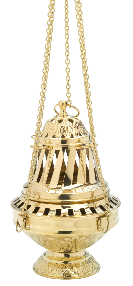Turibolo in Ottone Dorato Lucido Altezza 27 cm
