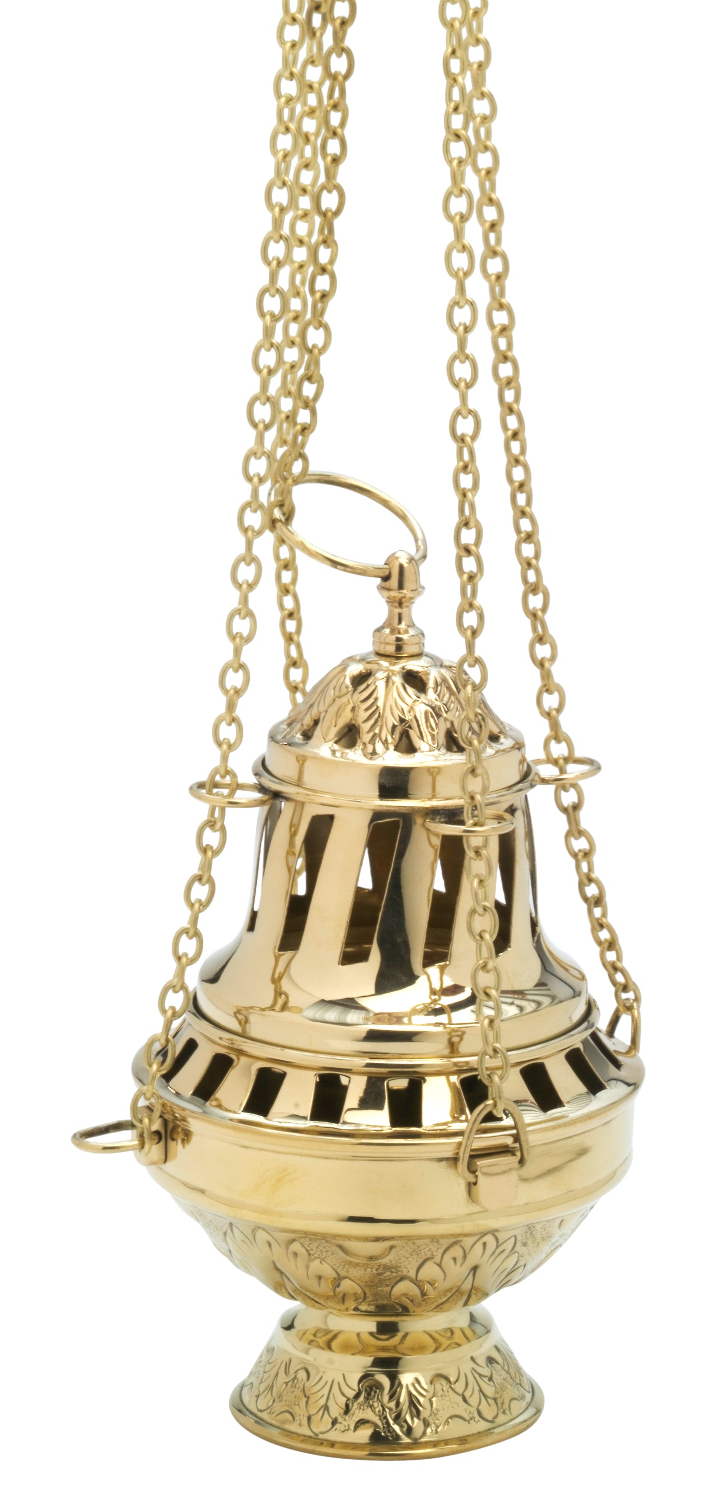 Turibolo in Ottone Dorato Lucido Altezza 24 cm
