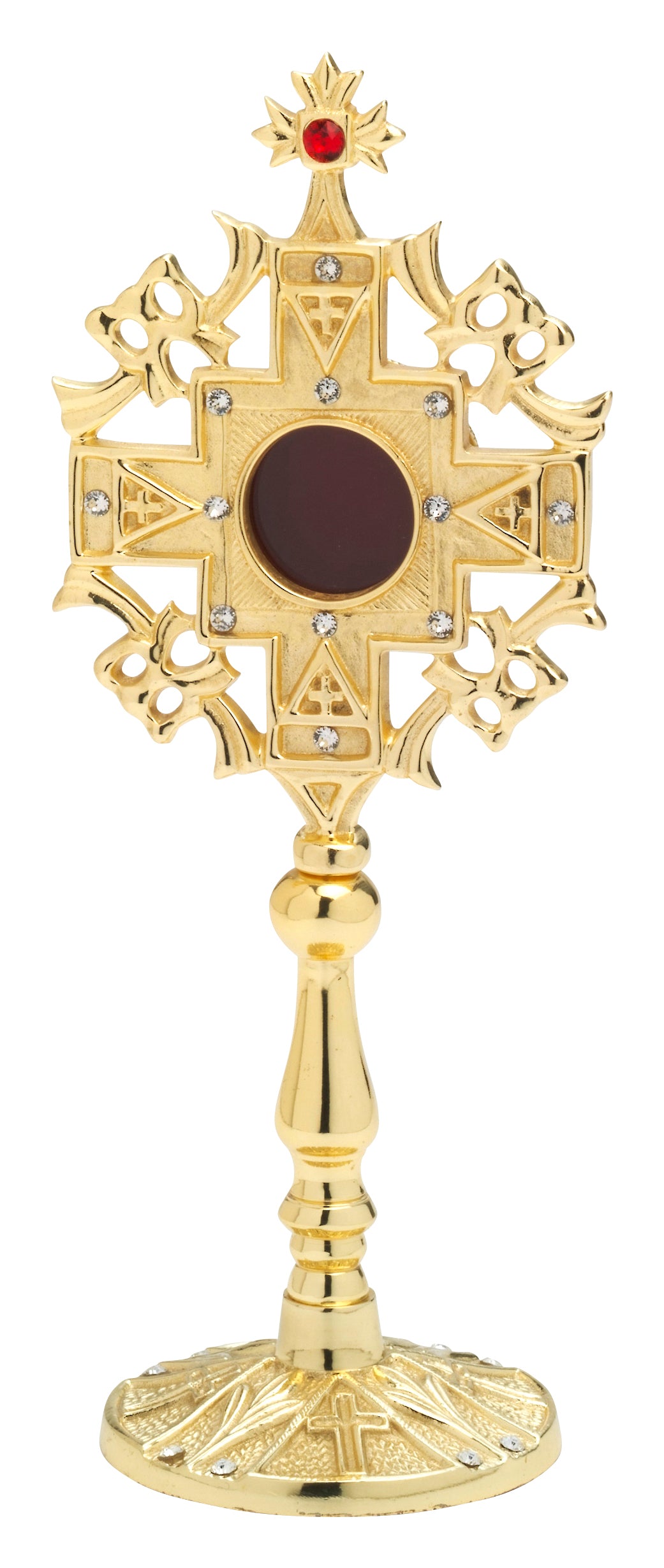 Reliquiario Dorato con Pietre da Appoggio Altezza 24 cm