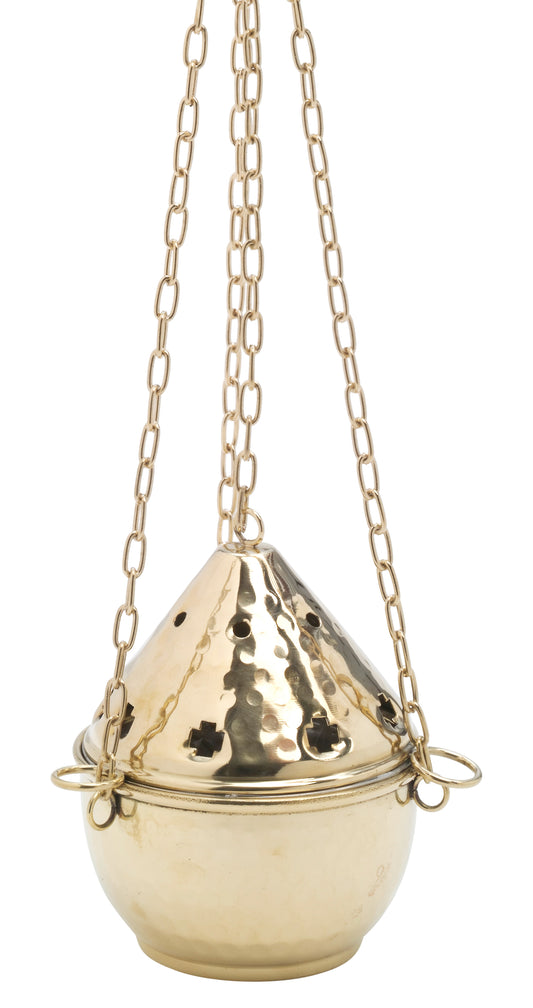 Turibolo in Ottone Dorato Lucido Altezza 14 cm