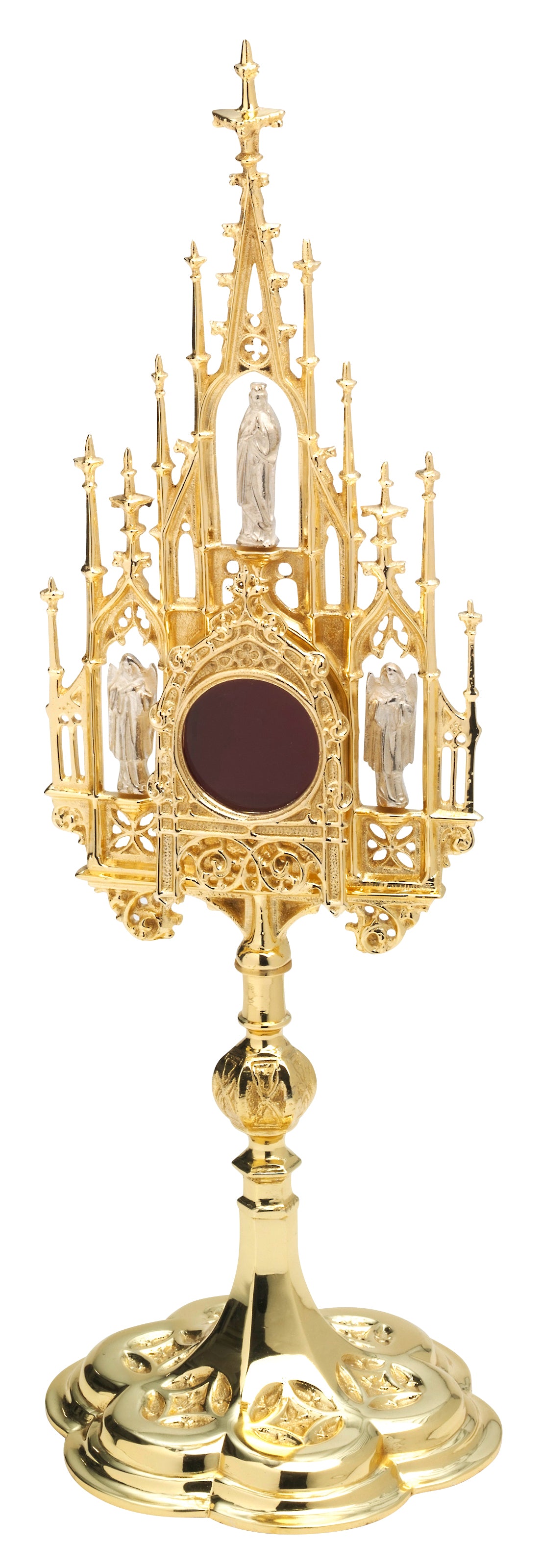 Reliquiario Gotico Dorato da Appoggio Altezza 40 cm