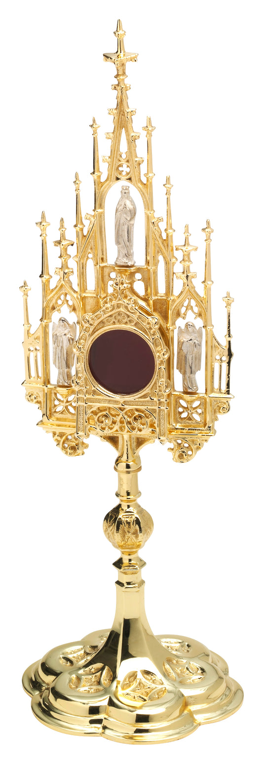 Reliquiario Gotico Dorato da Appoggio Altezza 40 cm