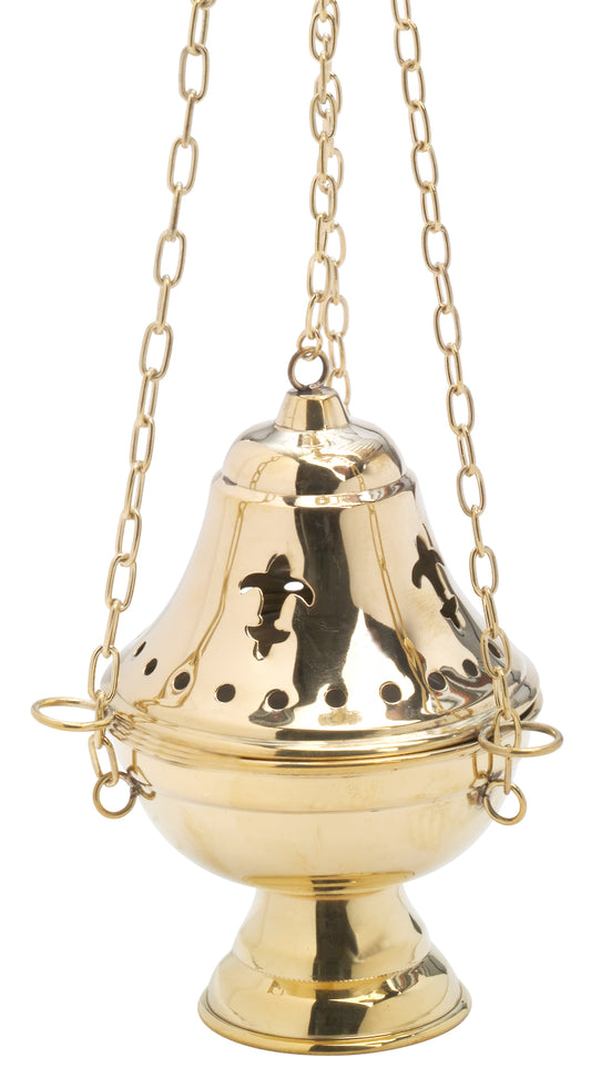 Turibolo in Ottone Dorato Lucido Altezza 17 cm