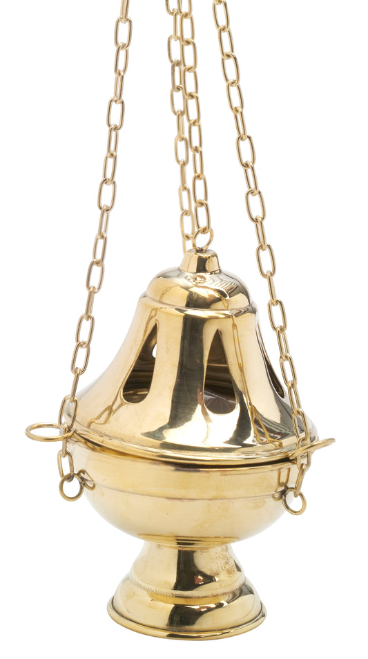 Turibolo in Ottone Dorato Lucido Altezza 17 cm