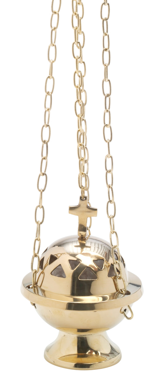Turibolo in Ottone Dorato Lucido Altezza 11 cm