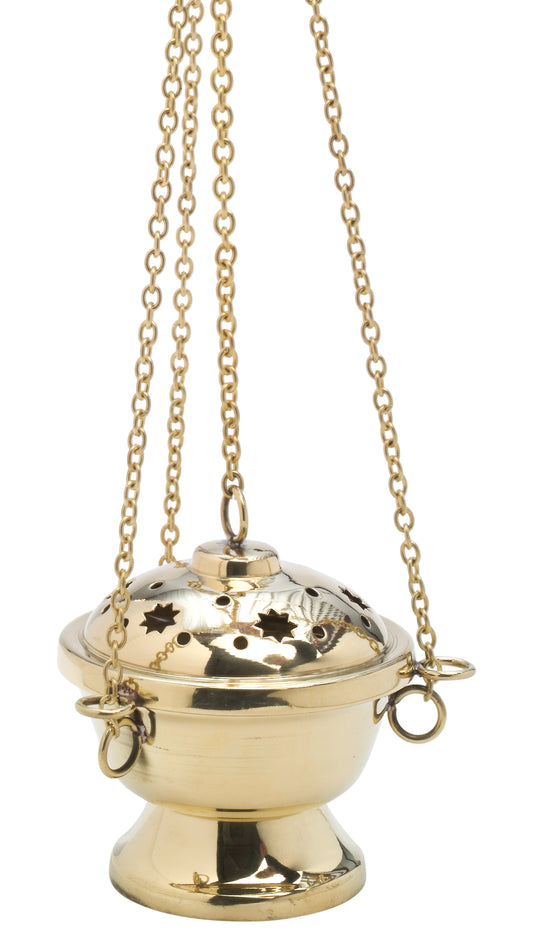 Turibolo in Ottone Dorato Lucido Altezza 11 cm