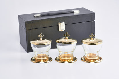 Set da Tre Vasetti da Altare in Custodia Rigida